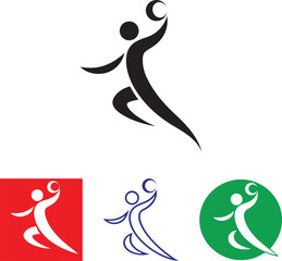 Basketball player dunking vector icon set for sports graphic design. © Graphic With Rakib