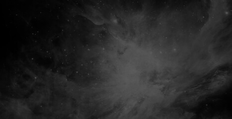 Black and White Deep Space Nebula Cloud Formation with Bright Star and Dark Dust Filaments  © ShadOw