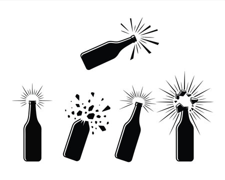 Bottle exploding with sparklers effect