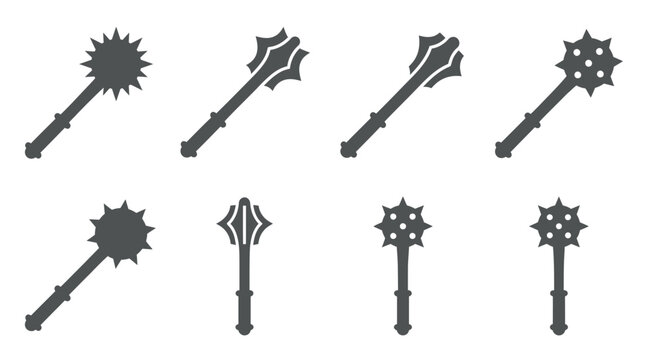 Grey mace and morning star weapon icons.