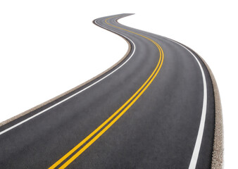 Obraz premium PNG Curved road isolated background