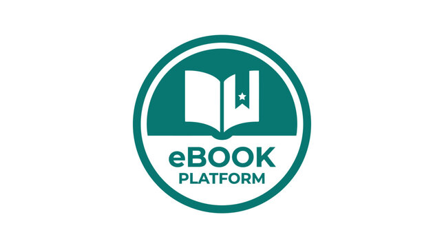 Circular teal logo for a digital ebook reading platform.