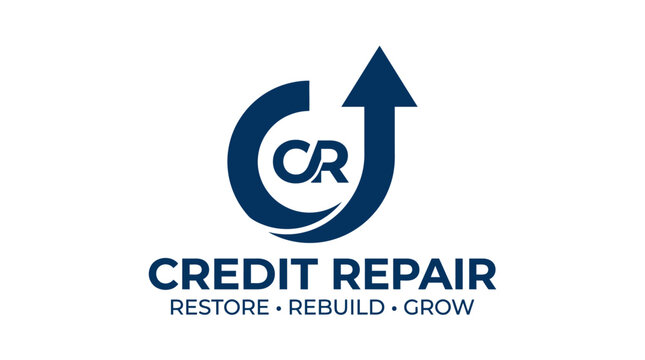 Credit Repair logo with arrow and circular letter C.