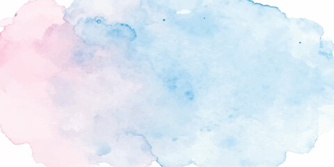Obraz premium Abstract Blue Sky and Fluffy White Clouds Watercolor Hand Painted Background with Soft Paper Texture Bright Summer Cloudscape and Airy Nature Atmosphere