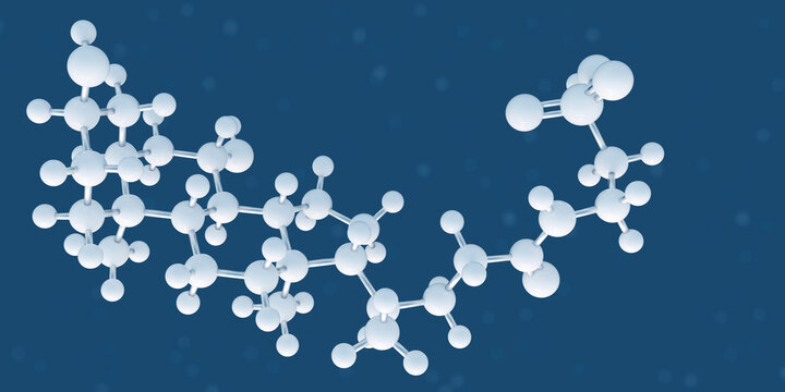 Tauroursodeoxycholic acid, TUDCA, ursodoxicoltaurine molecule. Bile acid taurine conjugate. Bone density conservation, neuroprotective, anti-inflammatory agent, apoptosis inhibitor, 3D render