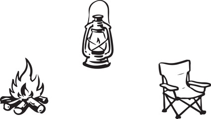 Fototapeta premium Vintage camping lantern lamp hand drawn sketch vector illustration