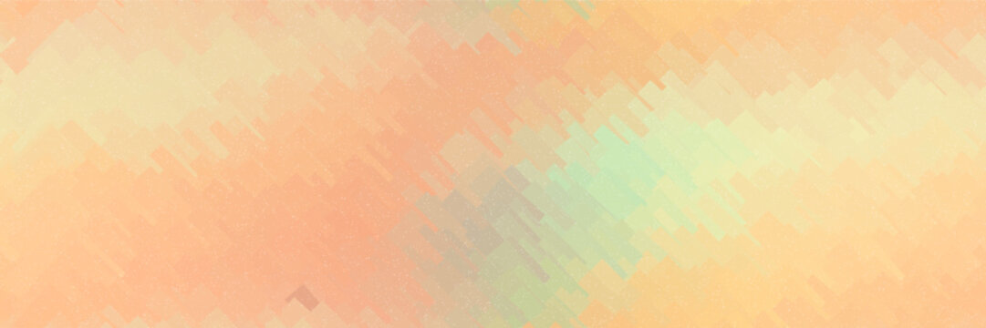 Peach and green vintage mutted glass seamless bg with diagonal squares pattern. Soft gradient with delicate noise texture. Vector illustration