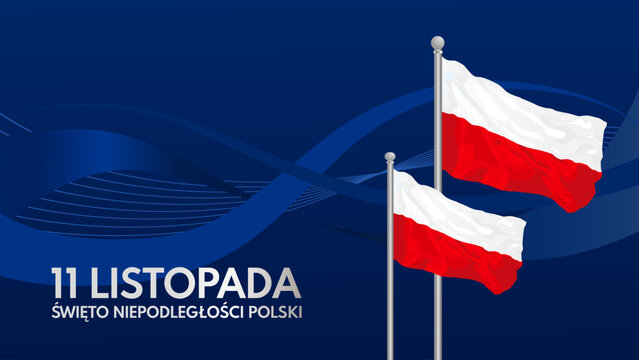 11 Listopada, Święto niepodległości Polski - baner, ilustracja wektorowa	