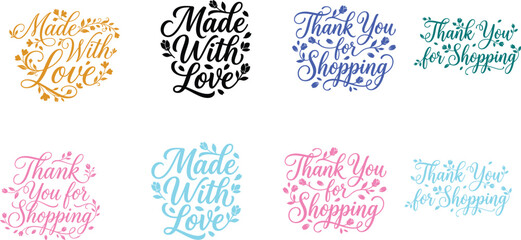 Made With Love SVG Bundle   Premium Calligraphy Typography for Handmade Business © Asma