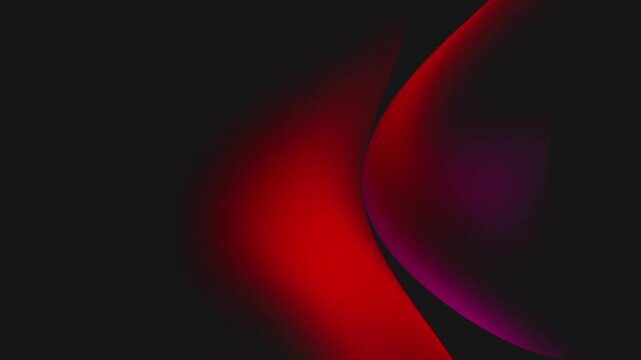Red and magenta gradient motion. Elegant fluid shapes flowing gracefully on black background.