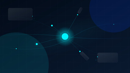 Abstract futuristic digital technology data network connection background © Vecto