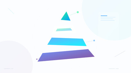 Fototapeta premium Abstract pyramid hierarchy diagram for corporate business strategy