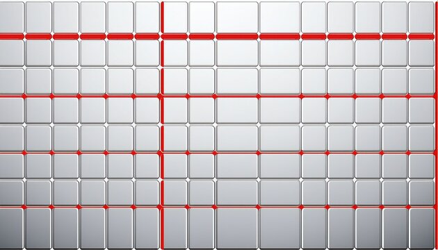 white square tiles with red grout lines