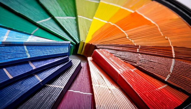 a close up of a color wheel with a rich variety of hues showing the full spectrum of shades concept of color theory and harmony