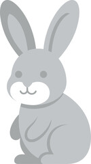 Fototapeta premium Gray Bunny Icon, Cartoon Rabbit Illustration, Vector Animal Character, Cute Easter Symbol