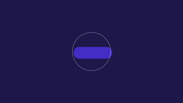 Minimalist loading spinner animation with pulsing circle and progress bar for digital interface and web ui 4k