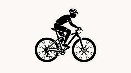 Obraz premium Silhouette of a Person Riding a Bicycle in Motion.
