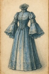 Naklejka premium Vintage stage costume concept emphasizing grandeur and craftsmanship