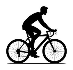 Obraz premium PNG Cyclist silhouette on bicycle
