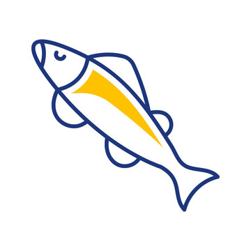 Perch fish icon. Food and seafood line symbol. Color.