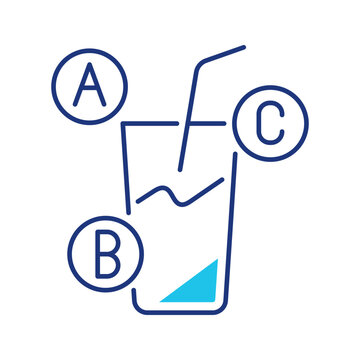 Vitamin drink icon. Healthcare and dietary supplement line symbol. Color.