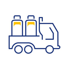 Fototapeta premium Construction truck icon. Industry and construction vehicle line symbol. Color.