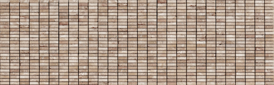 Beige brown natural stone mosaic tile texture