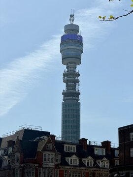 UK key infrastructure with the BT telephone tower in a prominent city centre location in London. 