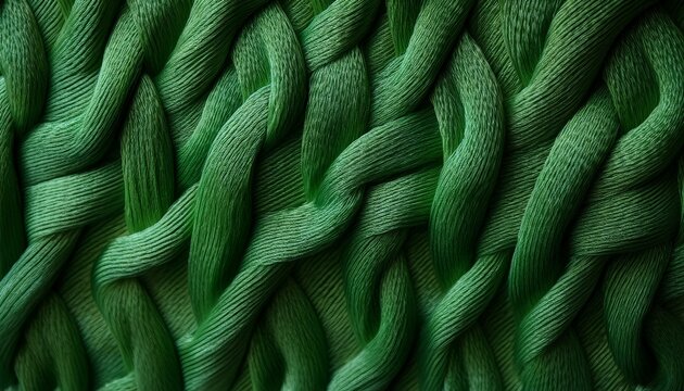 close up view of a tightly woven green fabric with a distinct textured pattern showcasing the intricate interlocking threads and fibrous surface