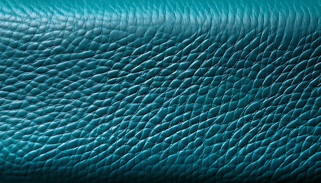 close up view of a teal textured surface possibly leather or synthetic material showing fine grain and subtle creases