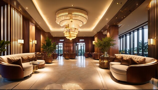 lobby warm and elegant hotel lobby interior with a natural ambient glow and sophisticated atmosphere real estate listings