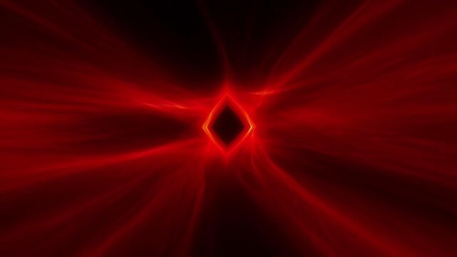 Glowing red diamond shape centered in a dark abstract tunnel motion video for digital backgrounds
