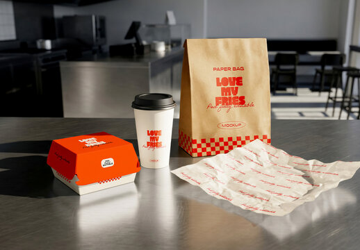 Fast Food Packaging Set Mockup