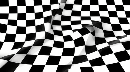 Naklejka premium Checkered flag, racing flag, black and white checkered, waving flag, motorsport background