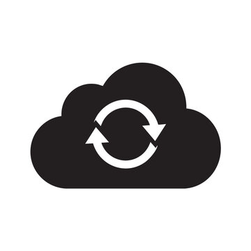 cloud black vector icon for syncing data and backup concept