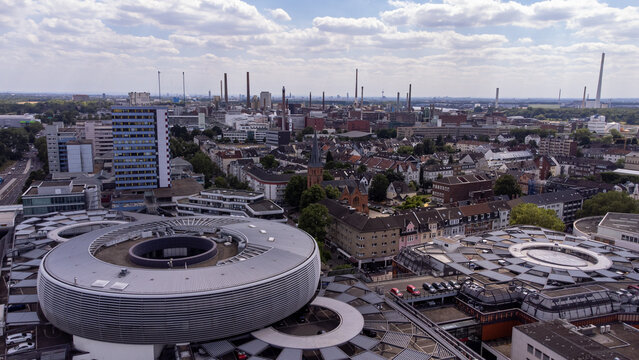 Aerial View of Leverkusen in North Rhine-Westphalia, Germany