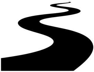 Abstract winding road silhouette path illustration with silhouette direction abstract   © Roushon