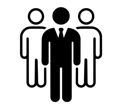 Business team leadership icon representing corporate hierarchy and management with business, leadership