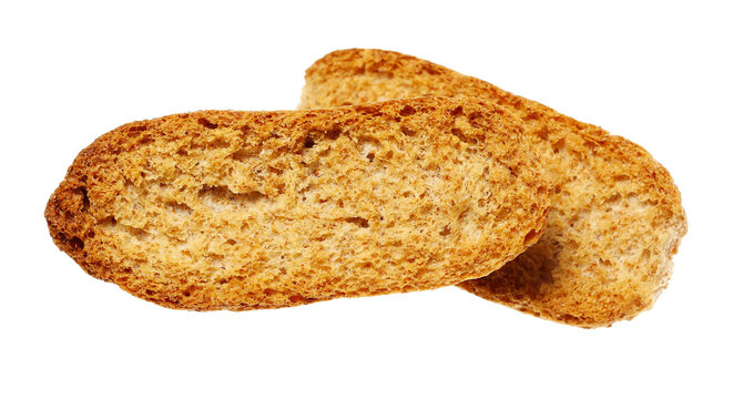 Crusty bread flying, wholemeal grains, wholemeal flour with broad-leaf bran isolated on white background, clipping path