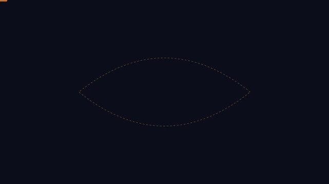 Minimalist eye shape outline animation, abstract geometric motion 4k
