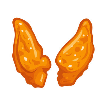 Clean 2D flat vector depiction of a Buffalo Wings, designed in minimalist modern style with white background.