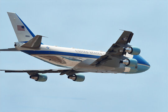Air Force One (VC‑25A, tail number 29000) departing from LAX, Los Angeles, California, on June 16, 2024.