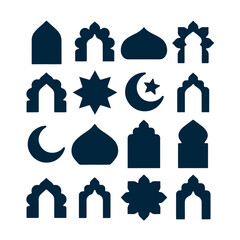 Set of islamic architectural elements and mosque domes ©  VectorCrazeStock