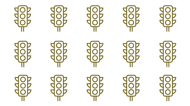 Grid of green traffic light and stoplight icons.