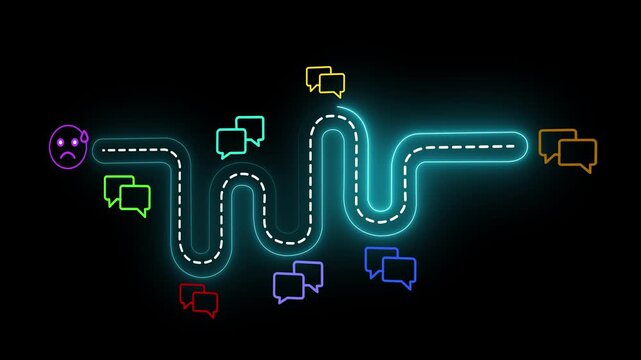 Negative customer feedback concept on the transparent background. Customer complaints, complaint management. Poor customer experience and service evaluation. Motion graphics of bad experience idea.4k