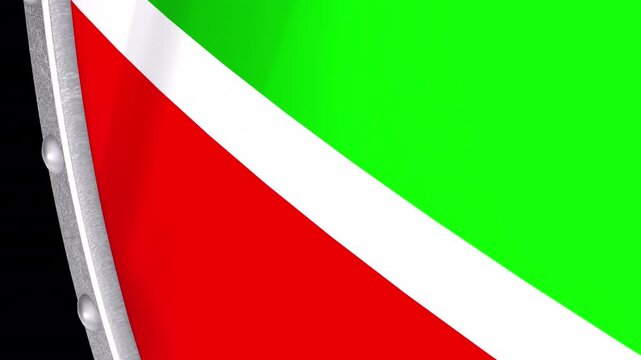 Metallic Shield Transitions with the Flag of Republic of Tatarstan of Russia