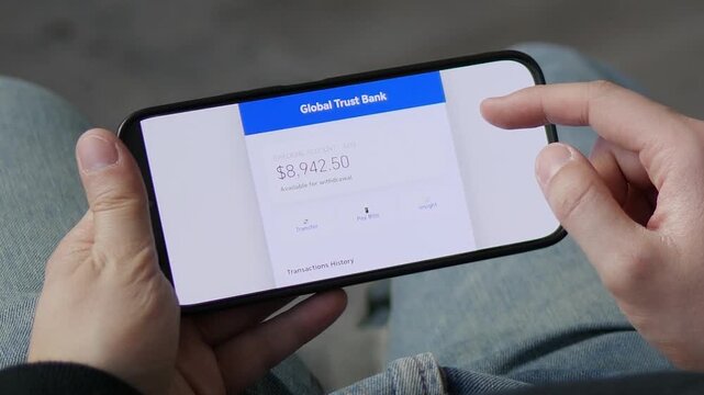 Mobile phishing scam in action. User receives a fake payment link from Sister, checks their bank balance, and triggers a fraud detection alert. 