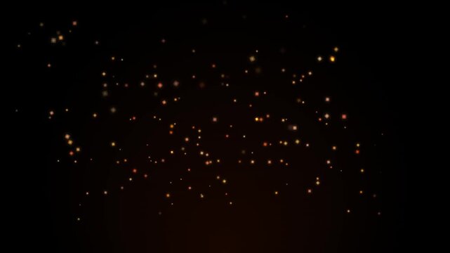 Glowing particles, sparks, flying lights, dark background, abstract motion