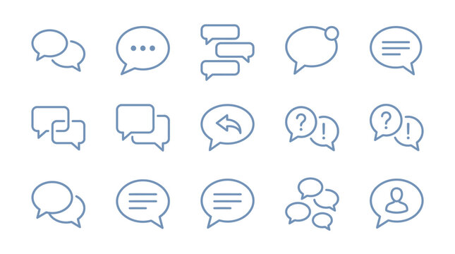 Messaging thread and digital chat conversation icons.