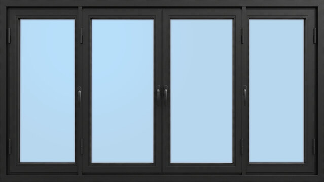 Aluminium black window close door